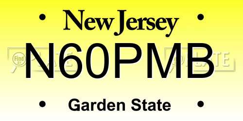 N60PMB New Jersey License Plate