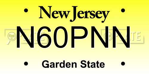 N60PNN New Jersey License Plate