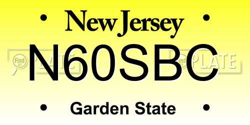 N60SBC New Jersey License Plate