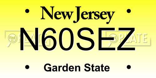 N60SEZ New Jersey License Plate