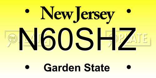 N60SHZ New Jersey License Plate