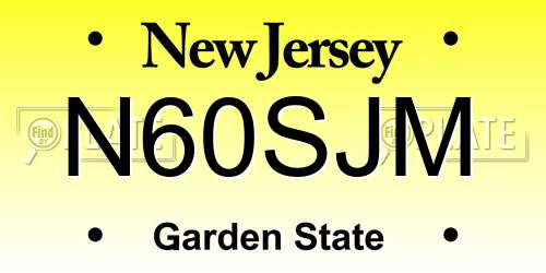 N60SJM New Jersey License Plate