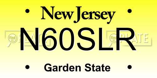 N60SLR New Jersey License Plate