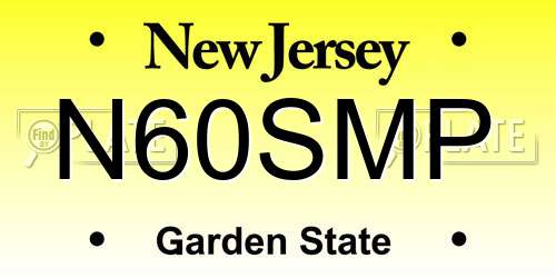 N60SMP New Jersey License Plate