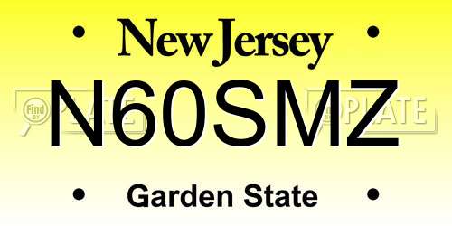 N60SMZ New Jersey License Plate