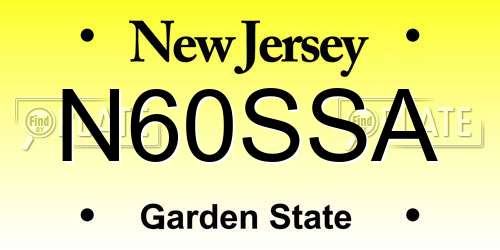 N60SSA New Jersey License Plate