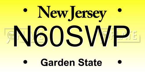 N60SWP New Jersey License Plate