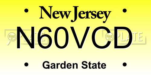N60VCD New Jersey License Plate