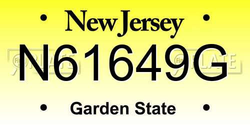 N61649G New Jersey License Plate