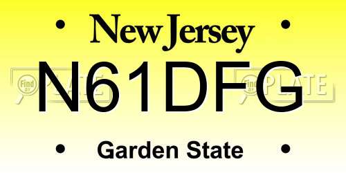 N61DFG New Jersey License Plate