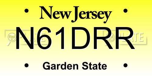 N61DRR New Jersey License Plate