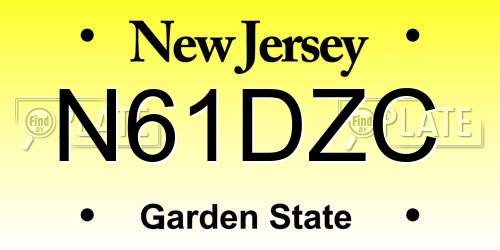 N61DZC New Jersey License Plate