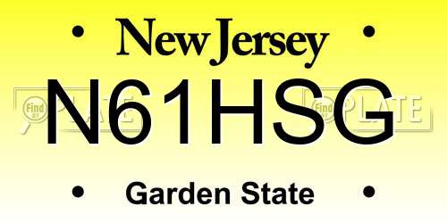 N61HSG New Jersey License Plate