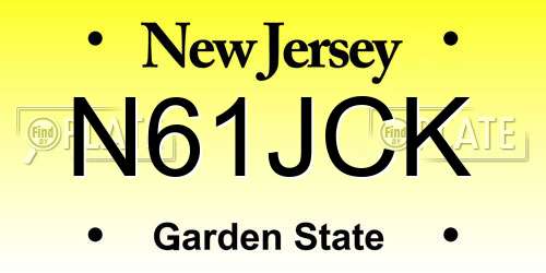 N61JCK New Jersey License Plate