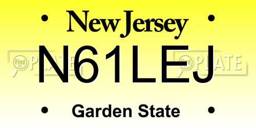 N61LEJ New Jersey License Plate