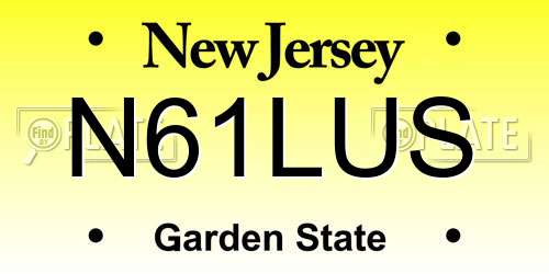 N61LUS New Jersey License Plate