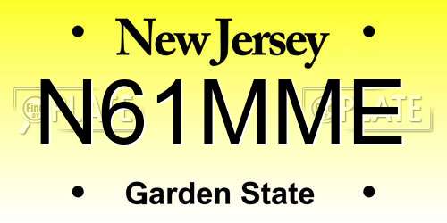 N61MME New Jersey License Plate