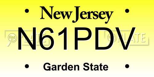 N61PDV New Jersey License Plate