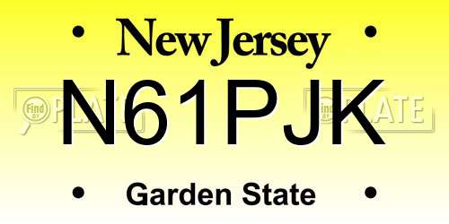 N61PJK New Jersey License Plate