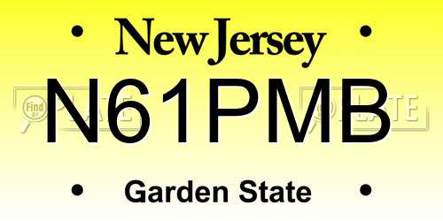 N61PMB New Jersey License Plate