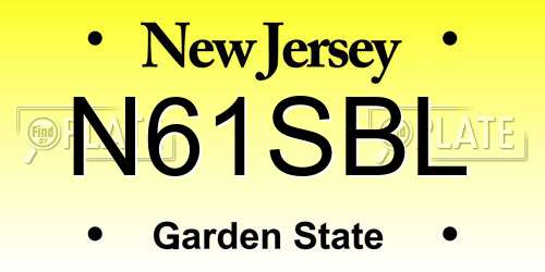 N61SBL New Jersey License Plate