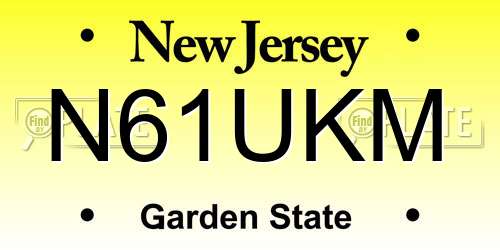 N61UKM New Jersey License Plate