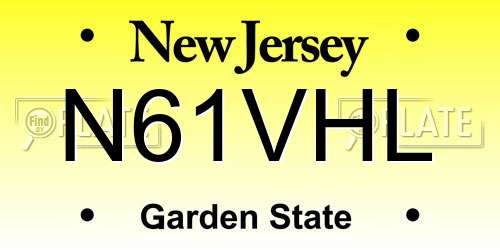 N61VHL New Jersey License Plate