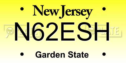 N62ESH New Jersey License Plate