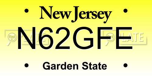 N62GFE New Jersey License Plate