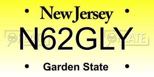 N62GLY New Jersey License Plate