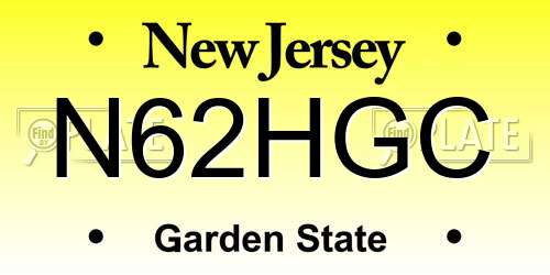 N62HGC New Jersey License Plate