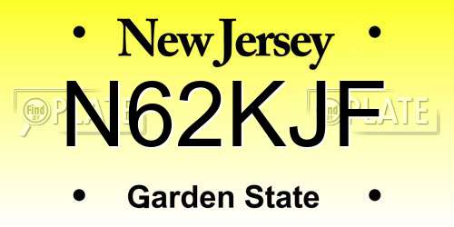 N62KJF New Jersey License Plate