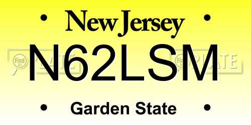 N62LSM New Jersey License Plate