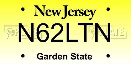 N62LTN New Jersey License Plate