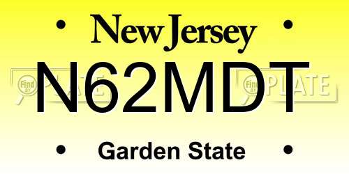 N62MDT New Jersey License Plate
