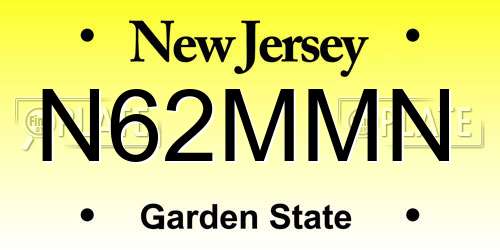 N62MMN New Jersey License Plate
