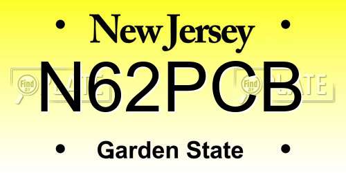 N62PCB New Jersey License Plate