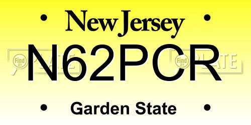 N62PCR New Jersey License Plate