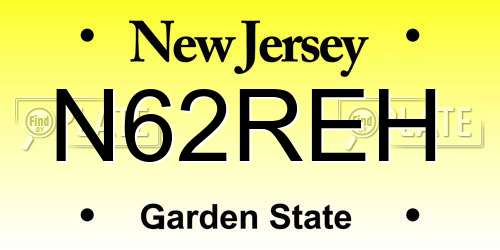 N62REH New Jersey License Plate