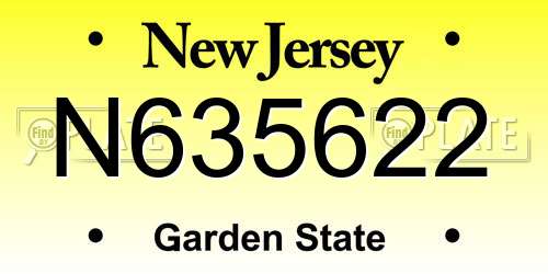 N635622 New Jersey License Plate
