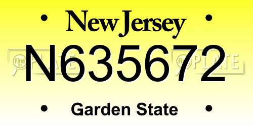 N635672 New Jersey License Plate