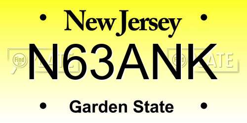 N63ANK New Jersey License Plate
