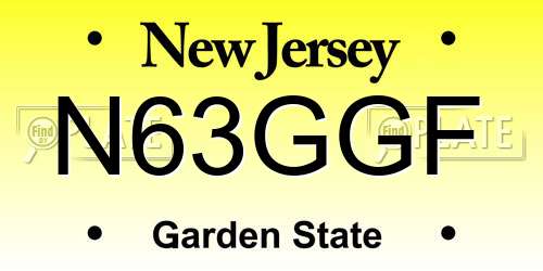 N63GGF New Jersey License Plate