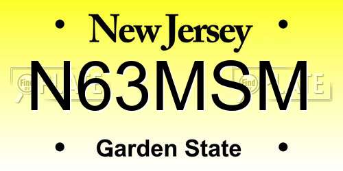 N63MSM New Jersey License Plate