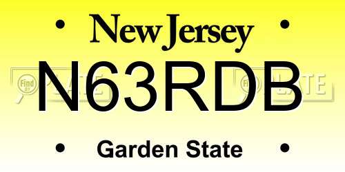N63RDB New Jersey License Plate