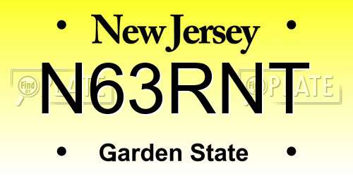 N63RNT New Jersey License Plate