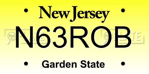 N63ROB New Jersey License Plate