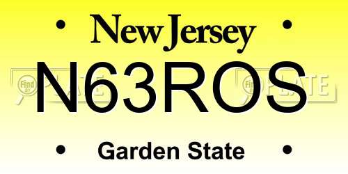 N63ROS New Jersey License Plate