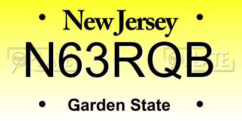 N63RQB New Jersey License Plate