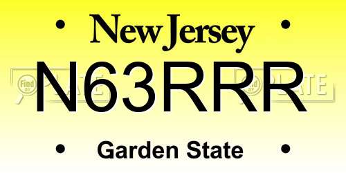 N63RRR New Jersey License Plate